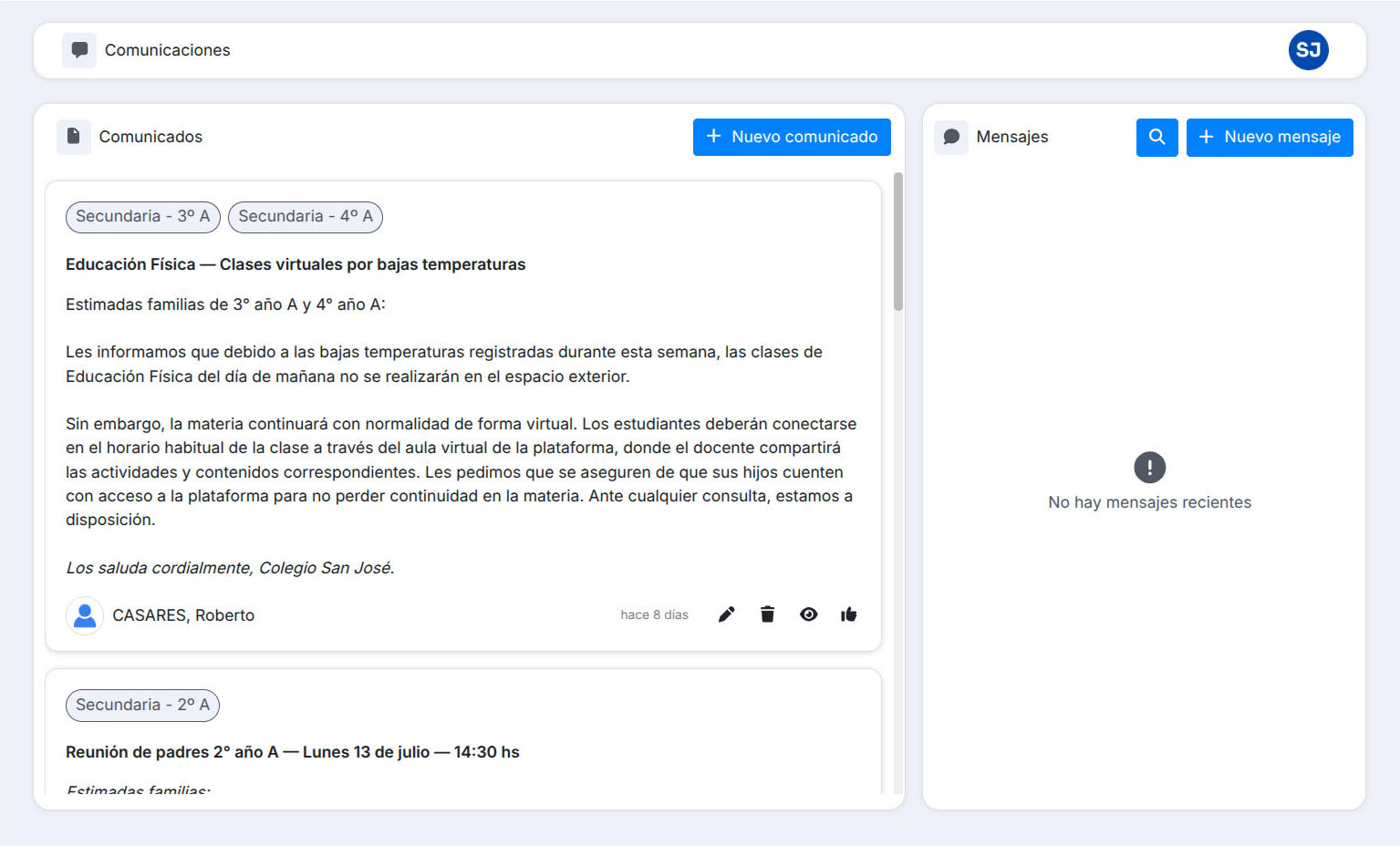 Comunicaciones en Tasky
